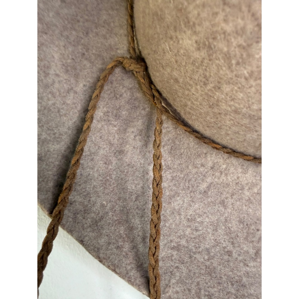 American Eagle Outfitters Wool Felt Floppy Hat Taupe Mushroom Feather One Size - Picture 7 of 12